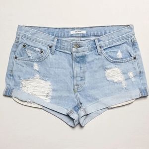 GRLFRND Adriana Distressed Denim Shorts